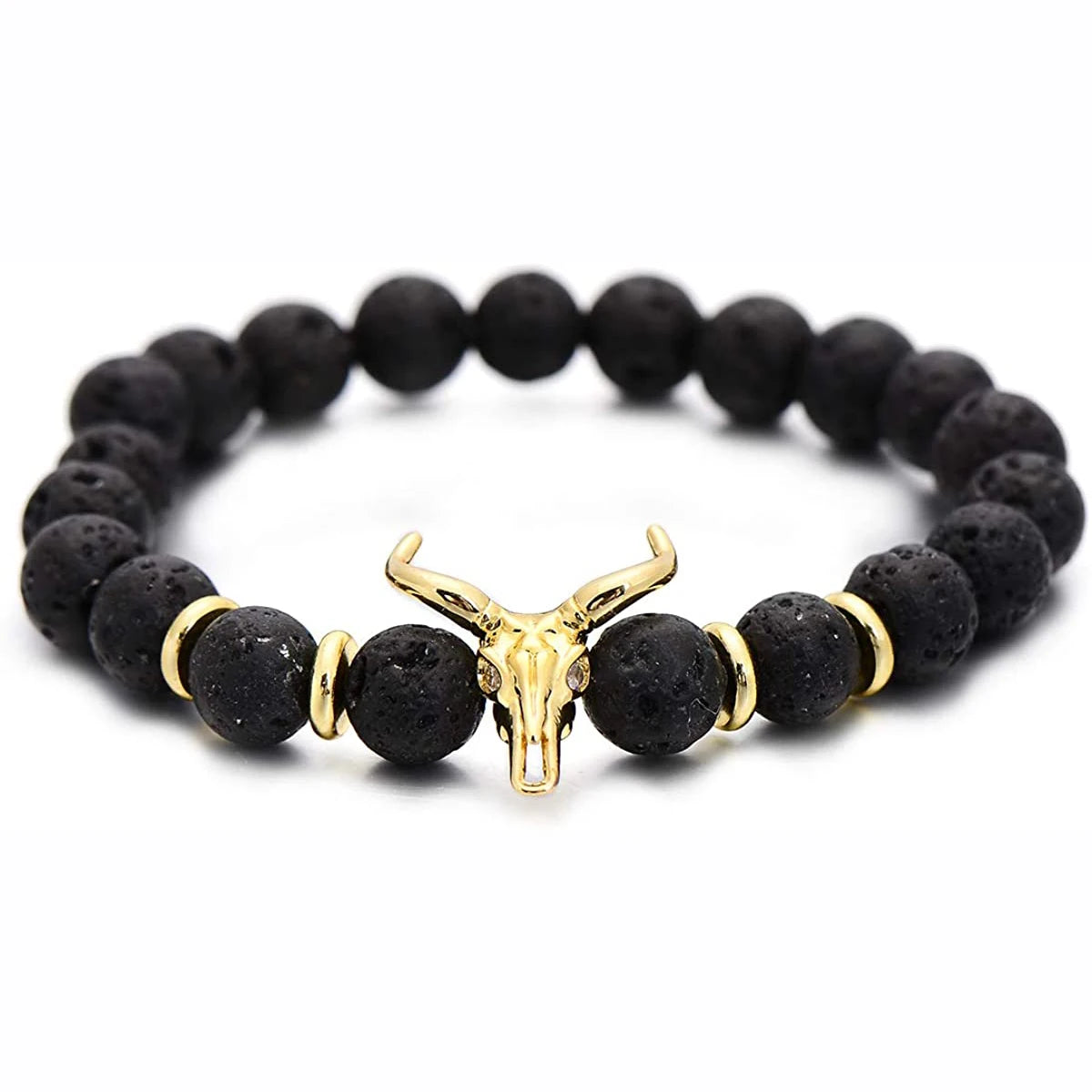 Titan Bull Lava Stone Bracelet