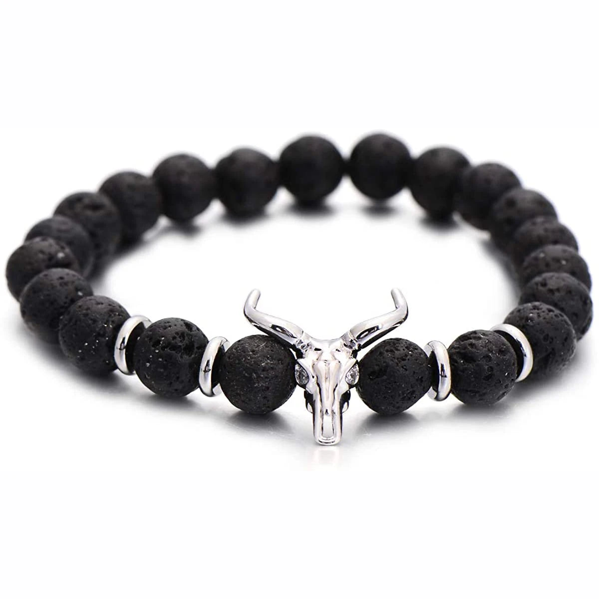 Titan Bull Lava Stone Bracelet