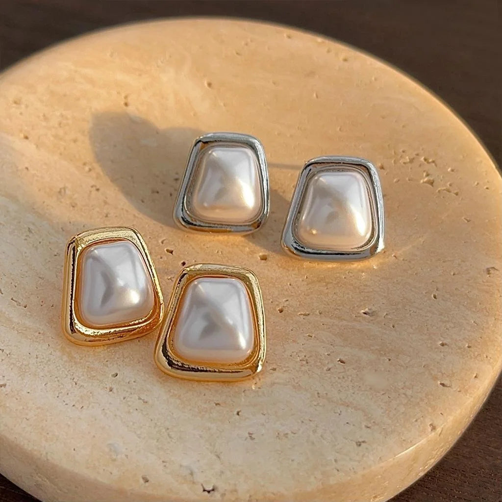 Golden Pearl Studs
