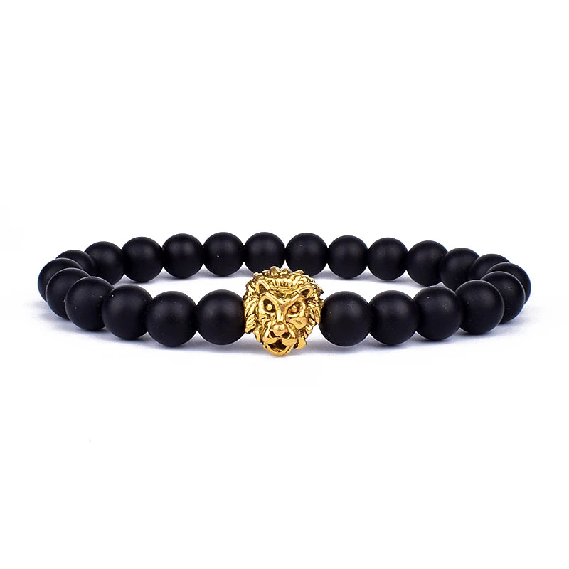 Royal Obsidian Lava Bracelet Set
