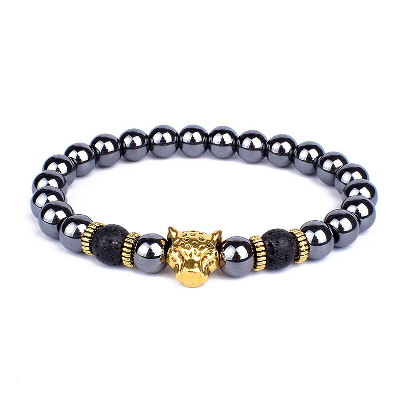 Royal Obsidian Lava Bracelet Set