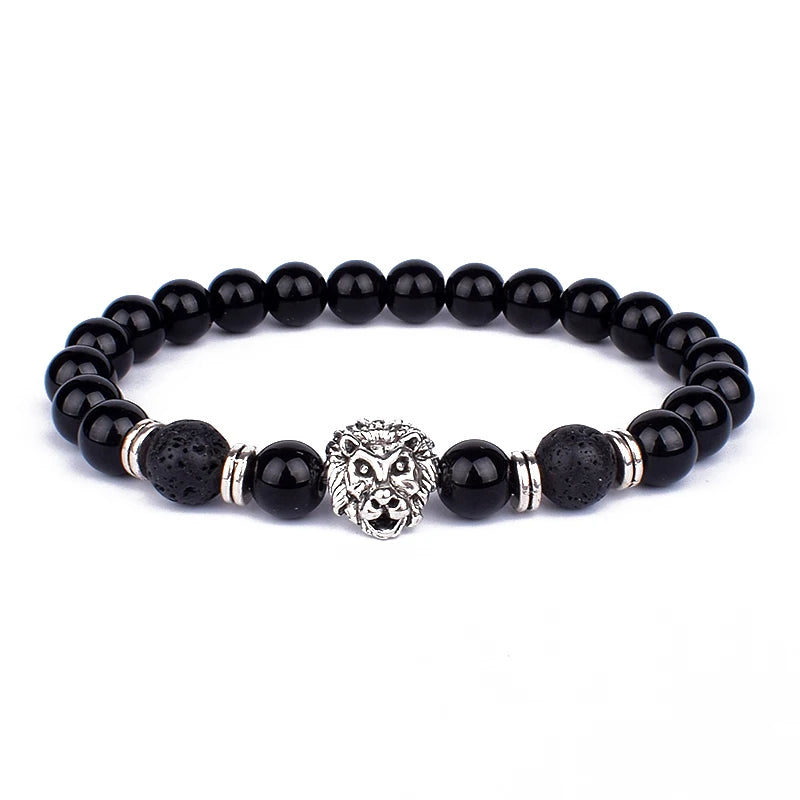 Royal Obsidian Lava Bracelet Set