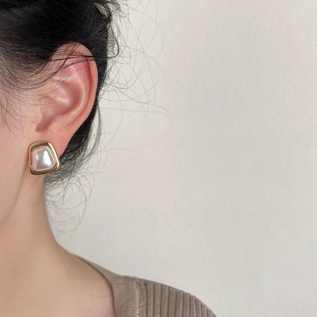 Golden Pearl Studs