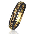 Gold Fusion Leather Bracelet