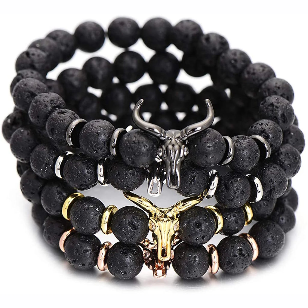 Titan Bull Lava Stone Bracelet