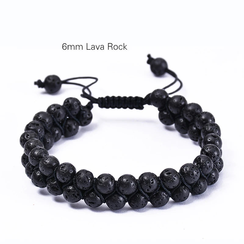Midnight Lava Stone Bracelet Set