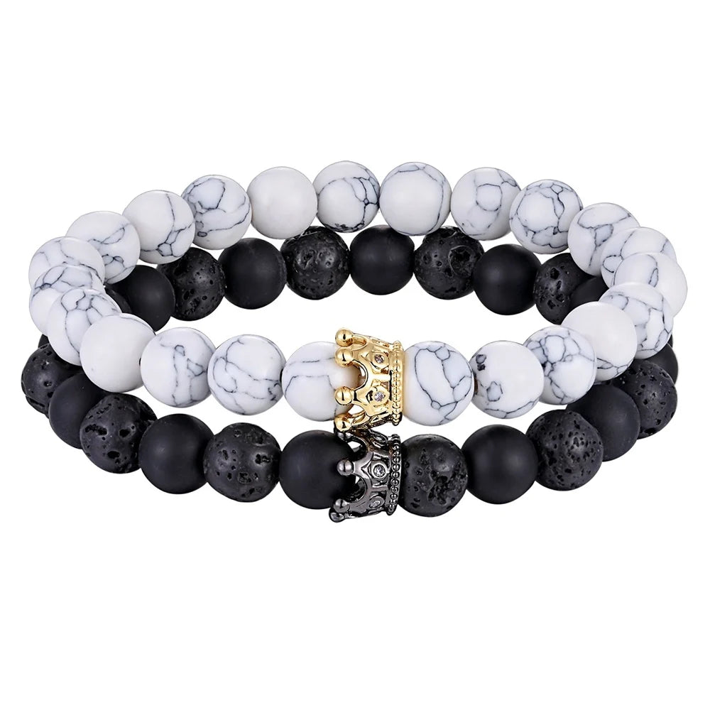 Royal Crown Stone Bracelet Set
