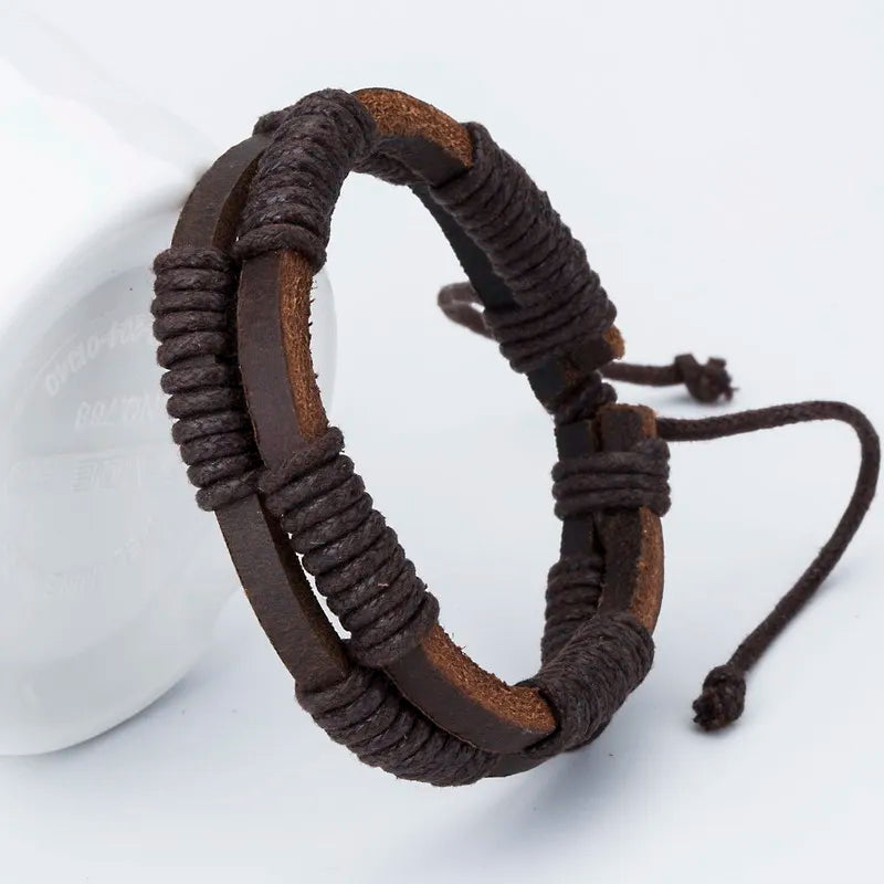 Vintage Leather Wrap Bracelet