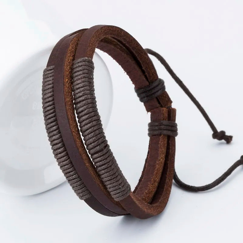 Vintage Leather Wrap Bracelet