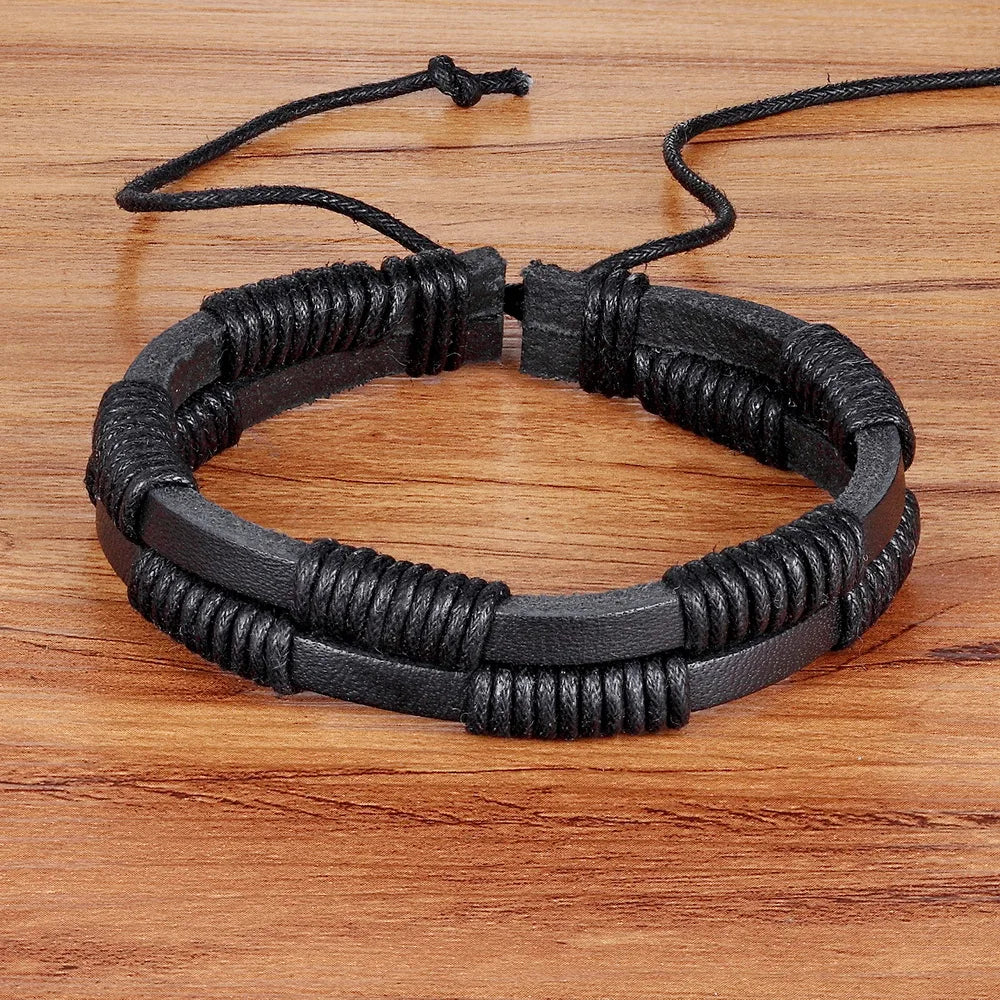 Vintage Leather Wrap Bracelet