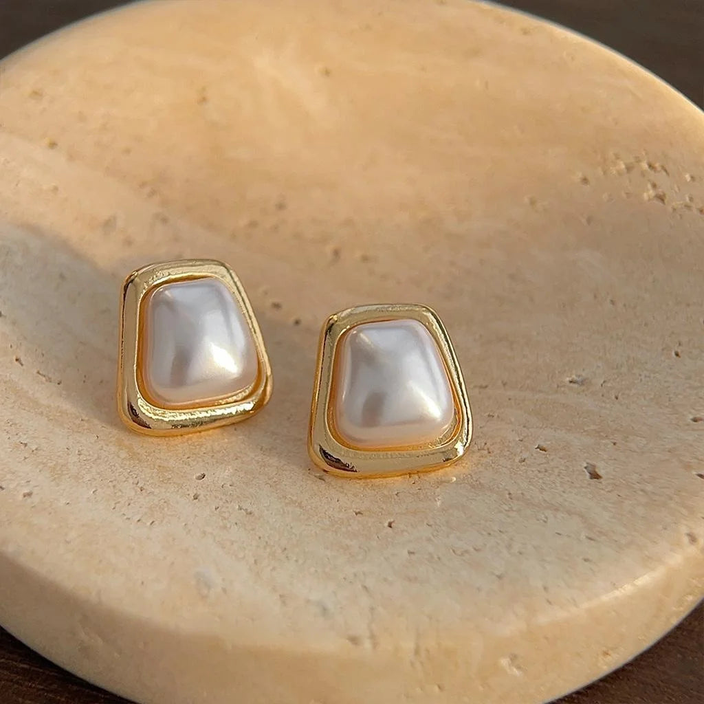 Golden Pearl Studs