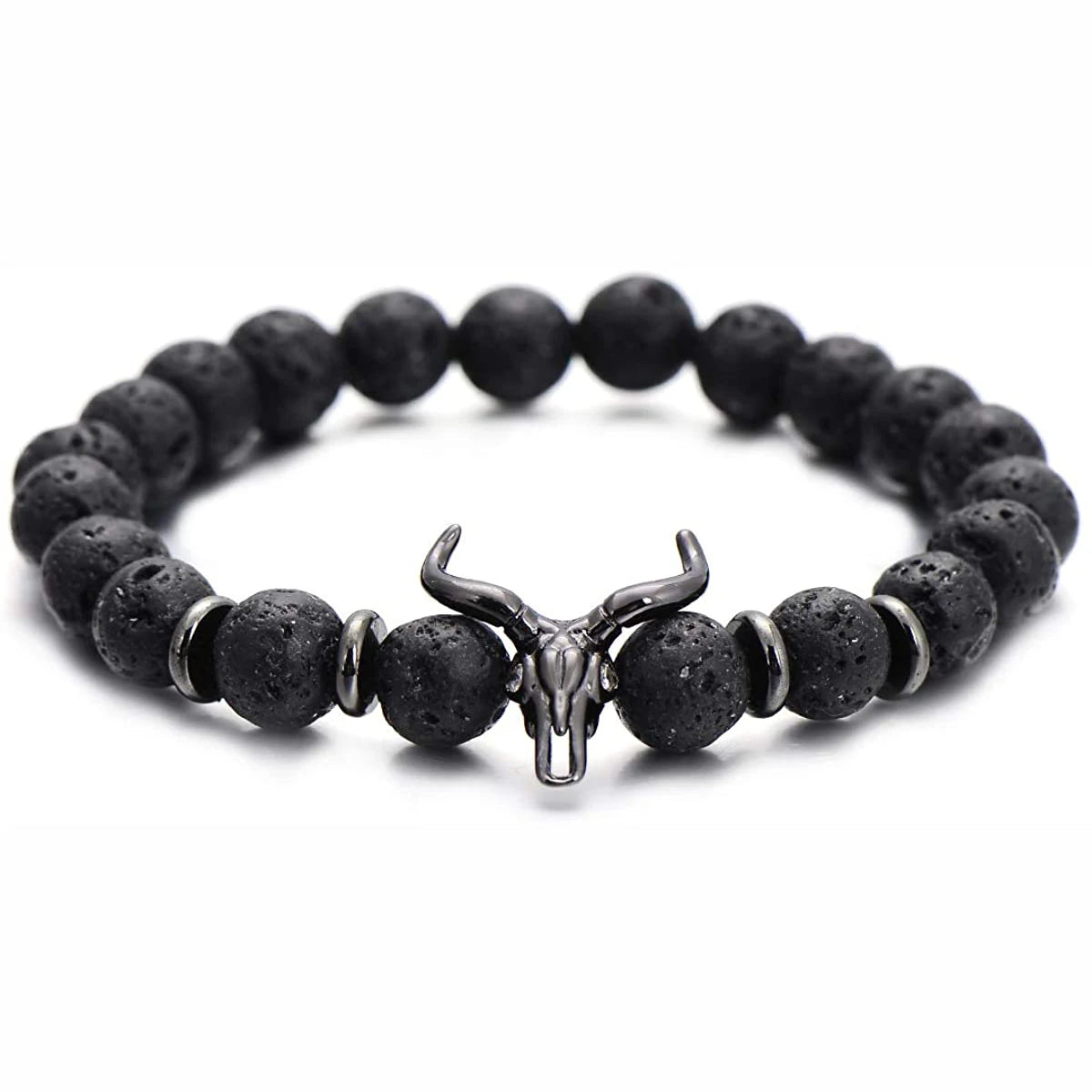 Titan Bull Lava Stone Bracelet