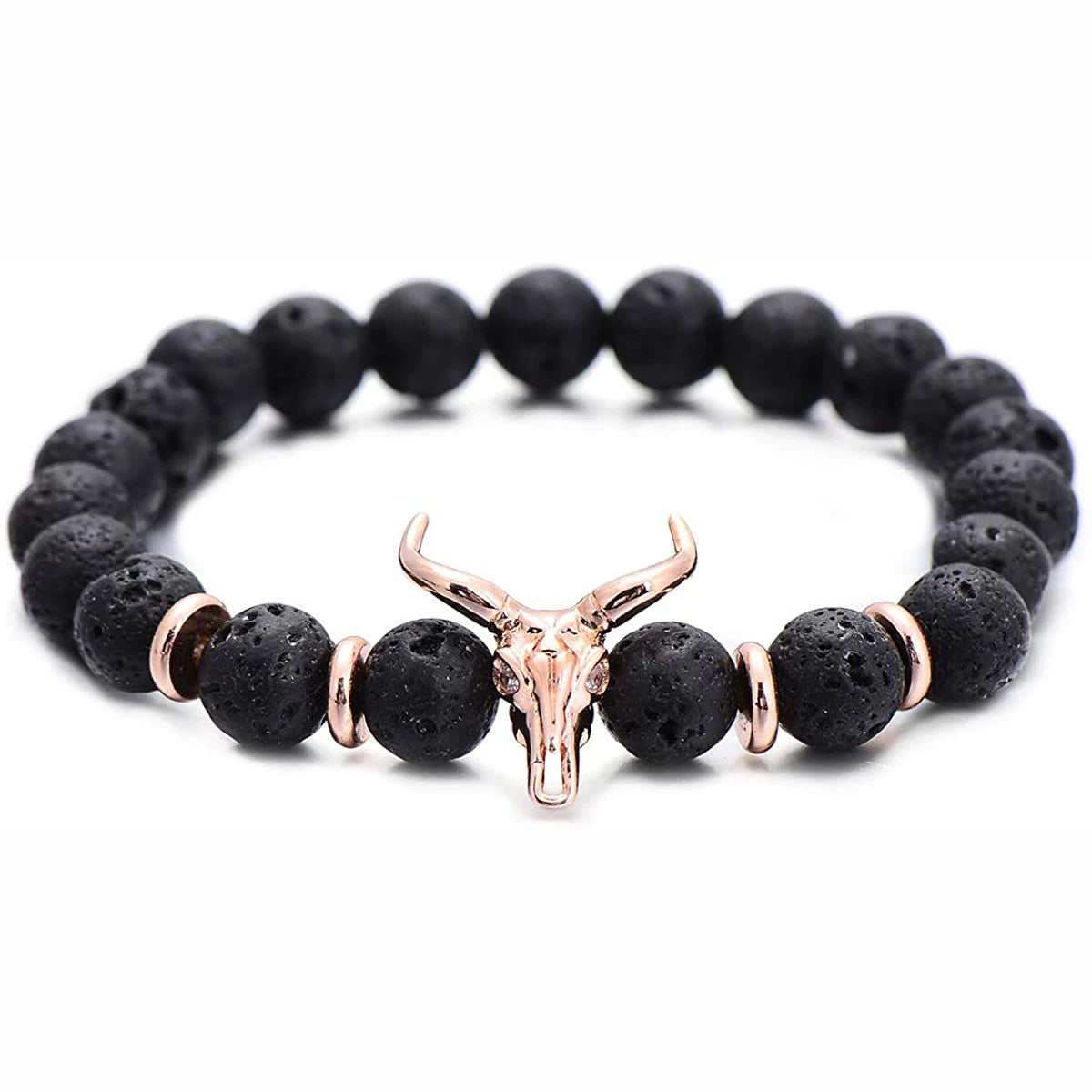Titan Bull Lava Stone Bracelet