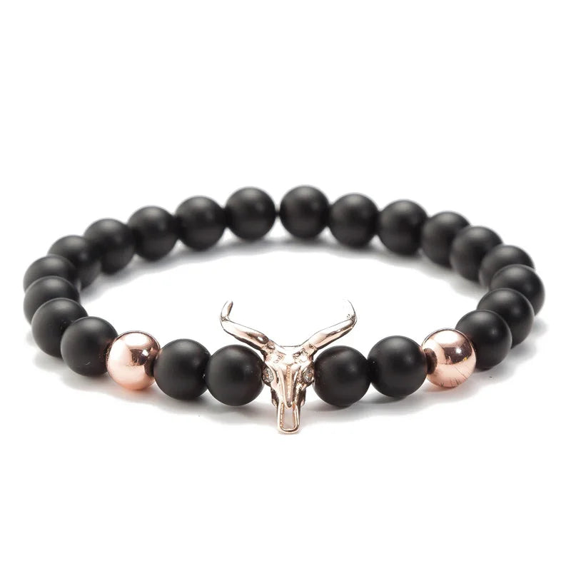 Titan Bull Lava Stone Bracelet