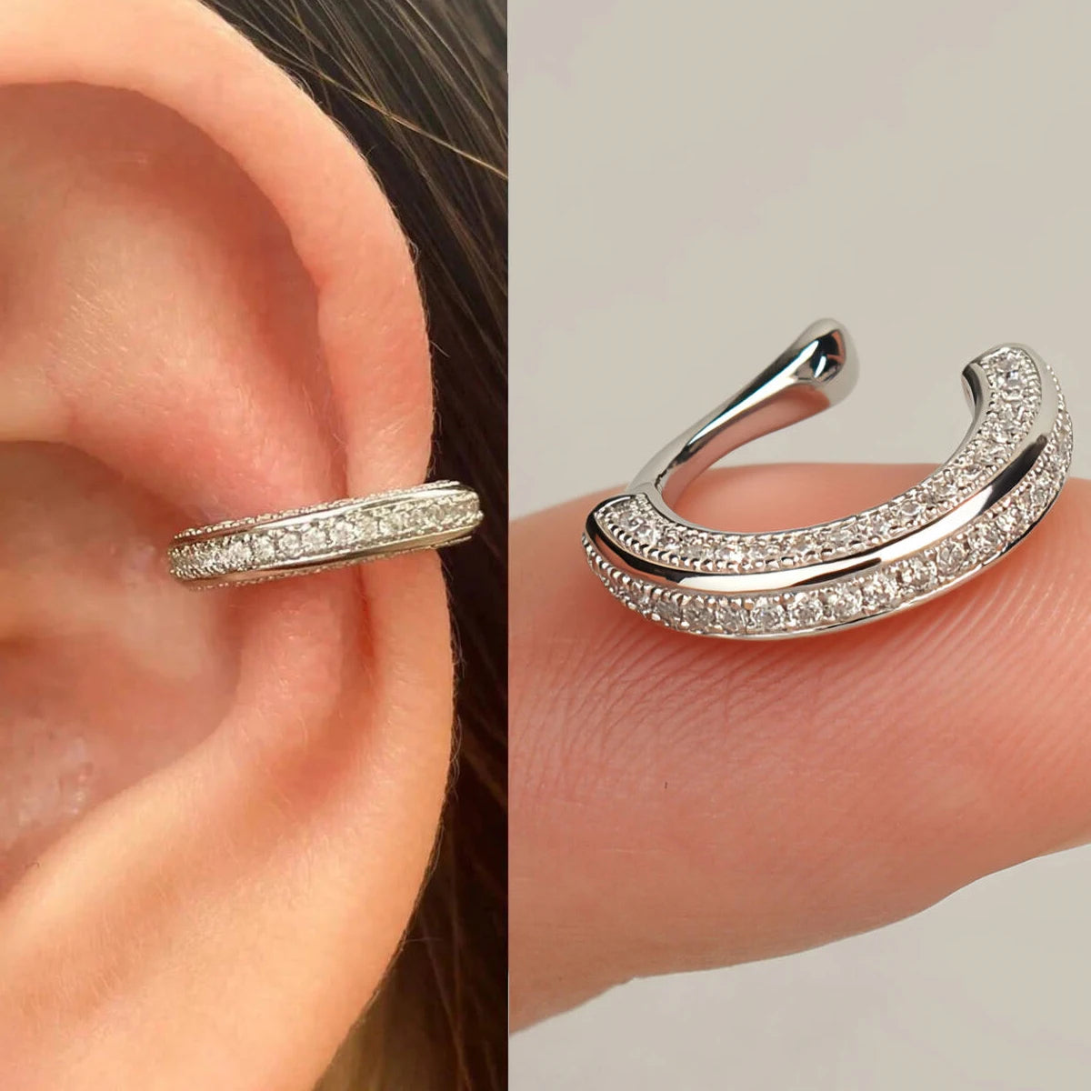 Luxury Zircon Ear Cuff – No Piercing Needed