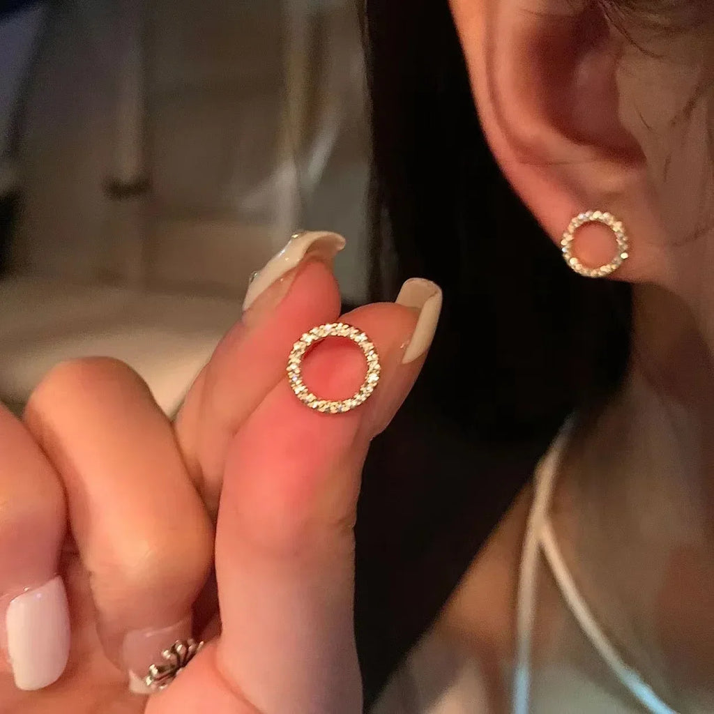 Minimalist Halo Stud Earrings