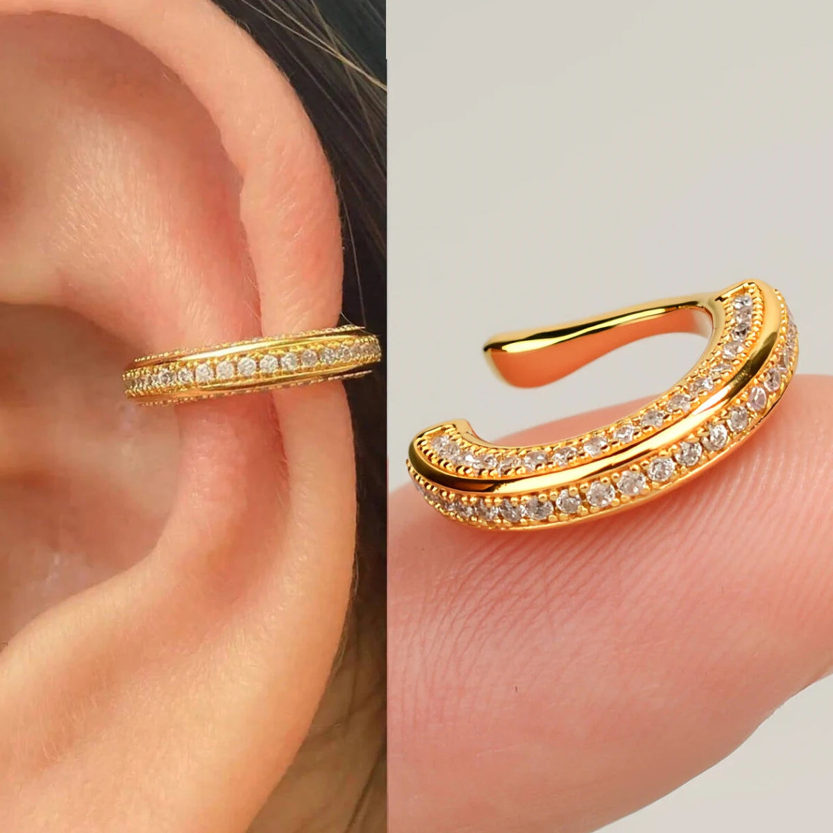 Luxury Zircon Ear Cuff – No Piercing Needed