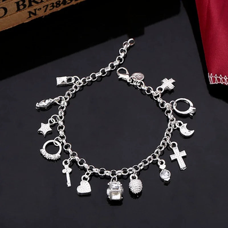 Silver Charm Story Bracelet