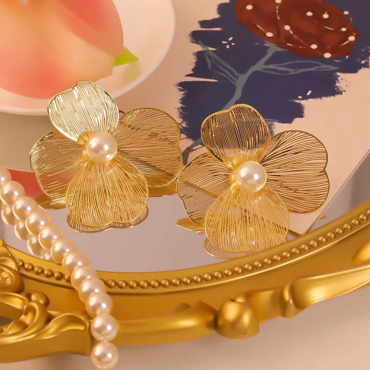 Luxury Pearl Flower Earrings