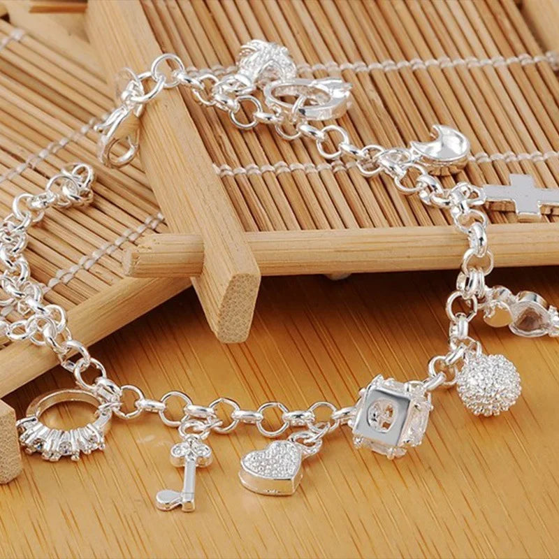 Silver Charm Story Bracelet