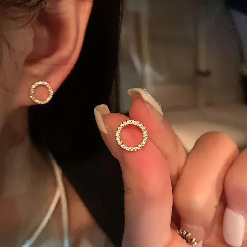 Minimalist Halo Stud Earrings