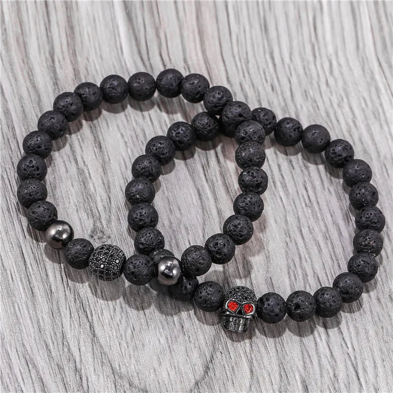 Shadow Skull Lava Bracelet Set