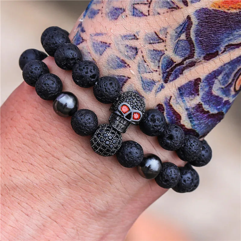 Shadow Skull Lava Bracelet Set