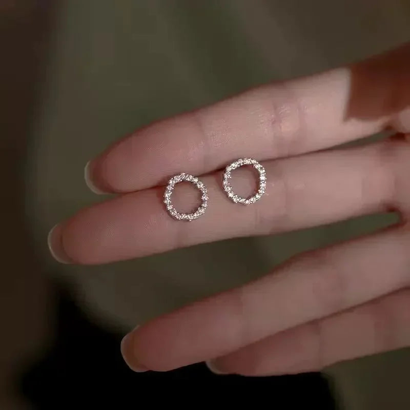Minimalist Halo Stud Earrings