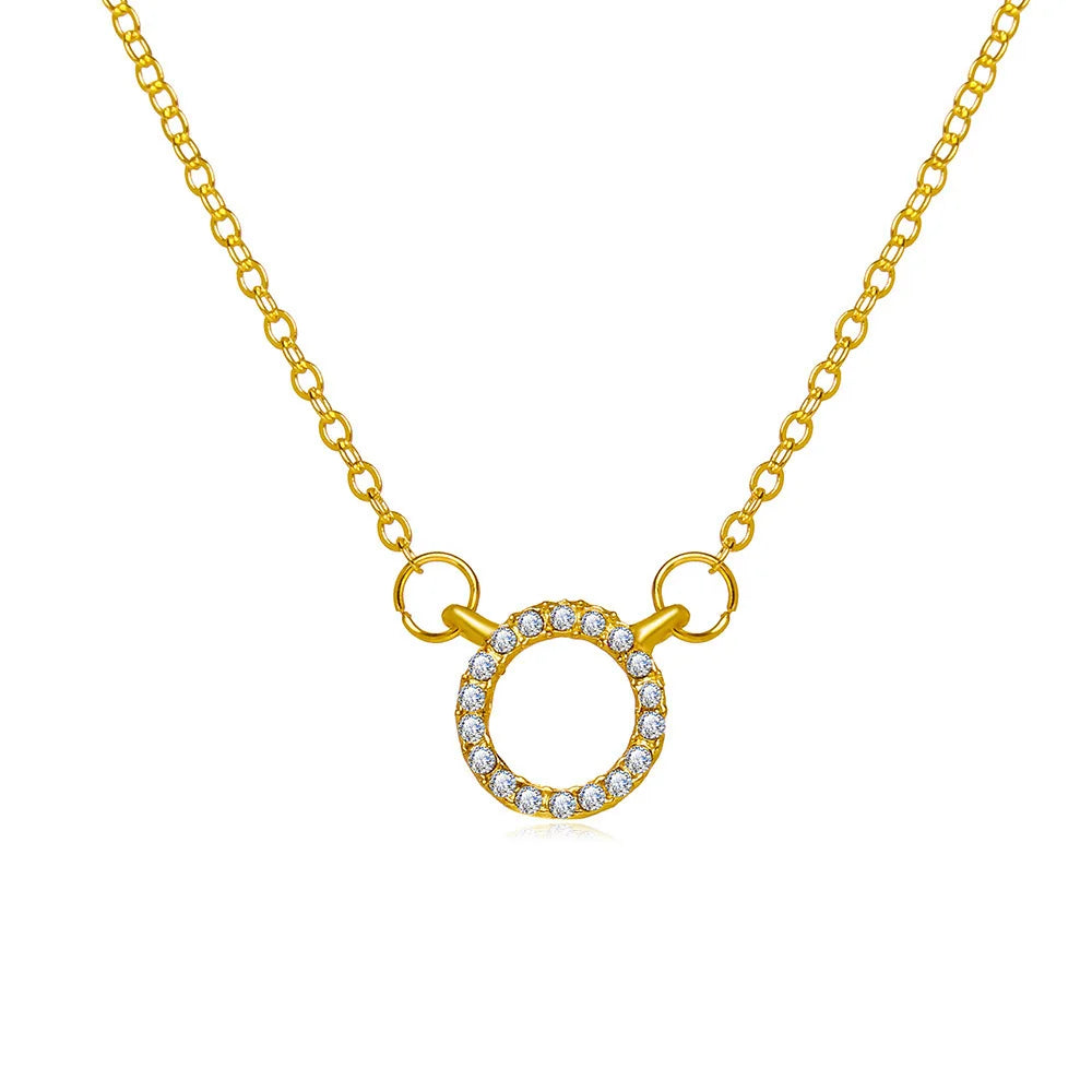 Crystal Circle Necklace & Earrings Set