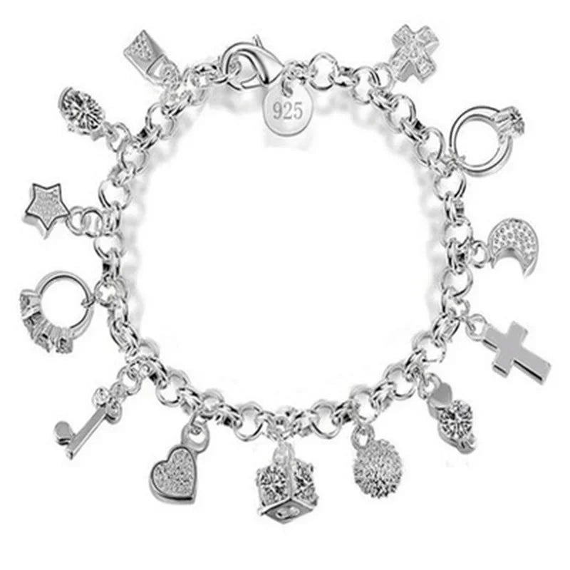 Silver Charm Story Bracelet