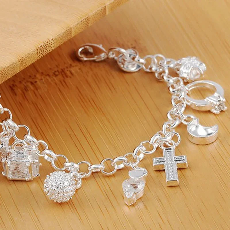 Silver Charm Story Bracelet