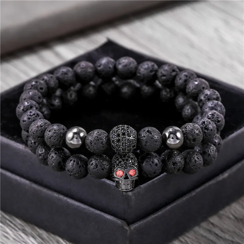 Shadow Skull Lava Bracelet Set