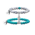 Natural Stone Matching Heart Bracelet Set