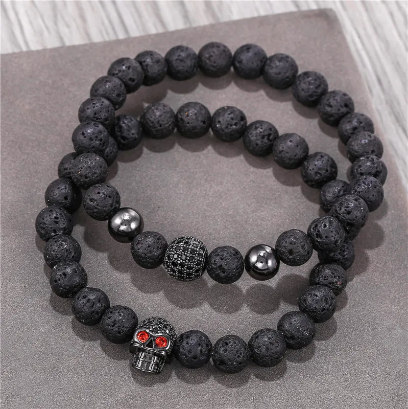 Shadow Skull Lava Bracelet Set
