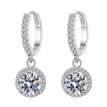 Moissanite Halo Drop Earrings